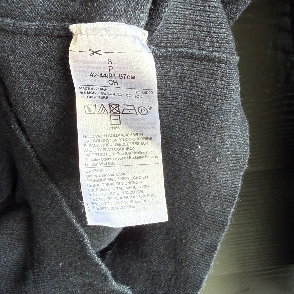 Banana Republic Luxury Blend Silk Cashmere V Neck Sweater Blue Gray Small - Picture 7 of 10